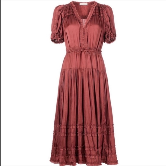 ULLA JOHNSON Rose Dress in desert rose Sz 12 - Picture 5 of 6